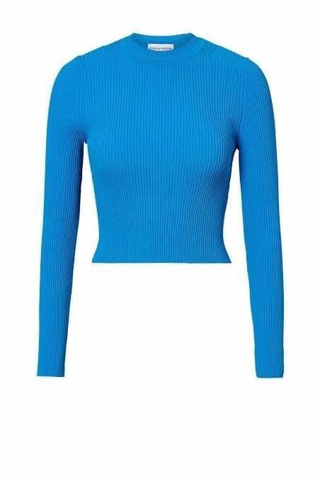 Scanlan Theodore Long Sleeve Crepe Top Blue Size 6 photo 2