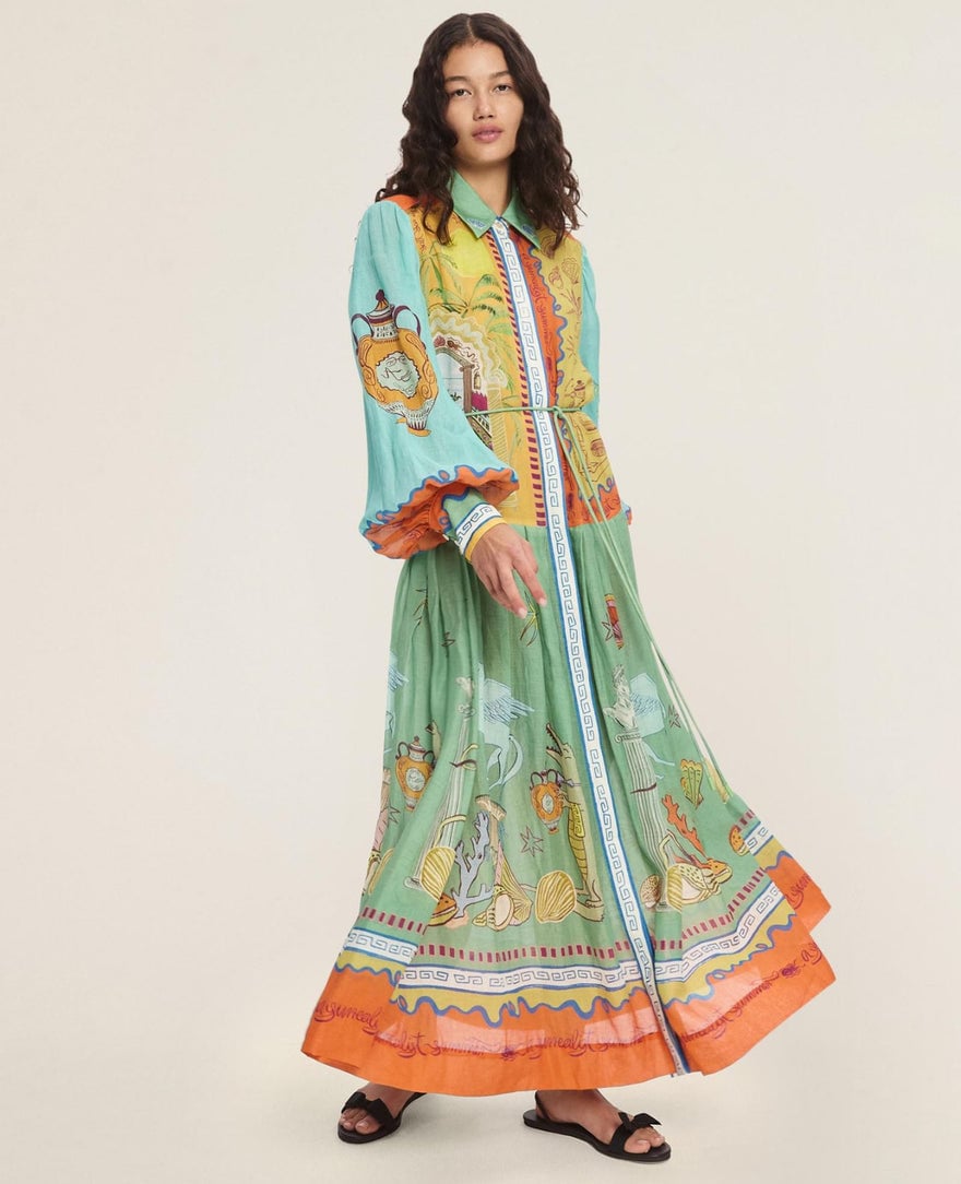 Alemais Surrealist Summer Ramie Shirtdress photo 2
