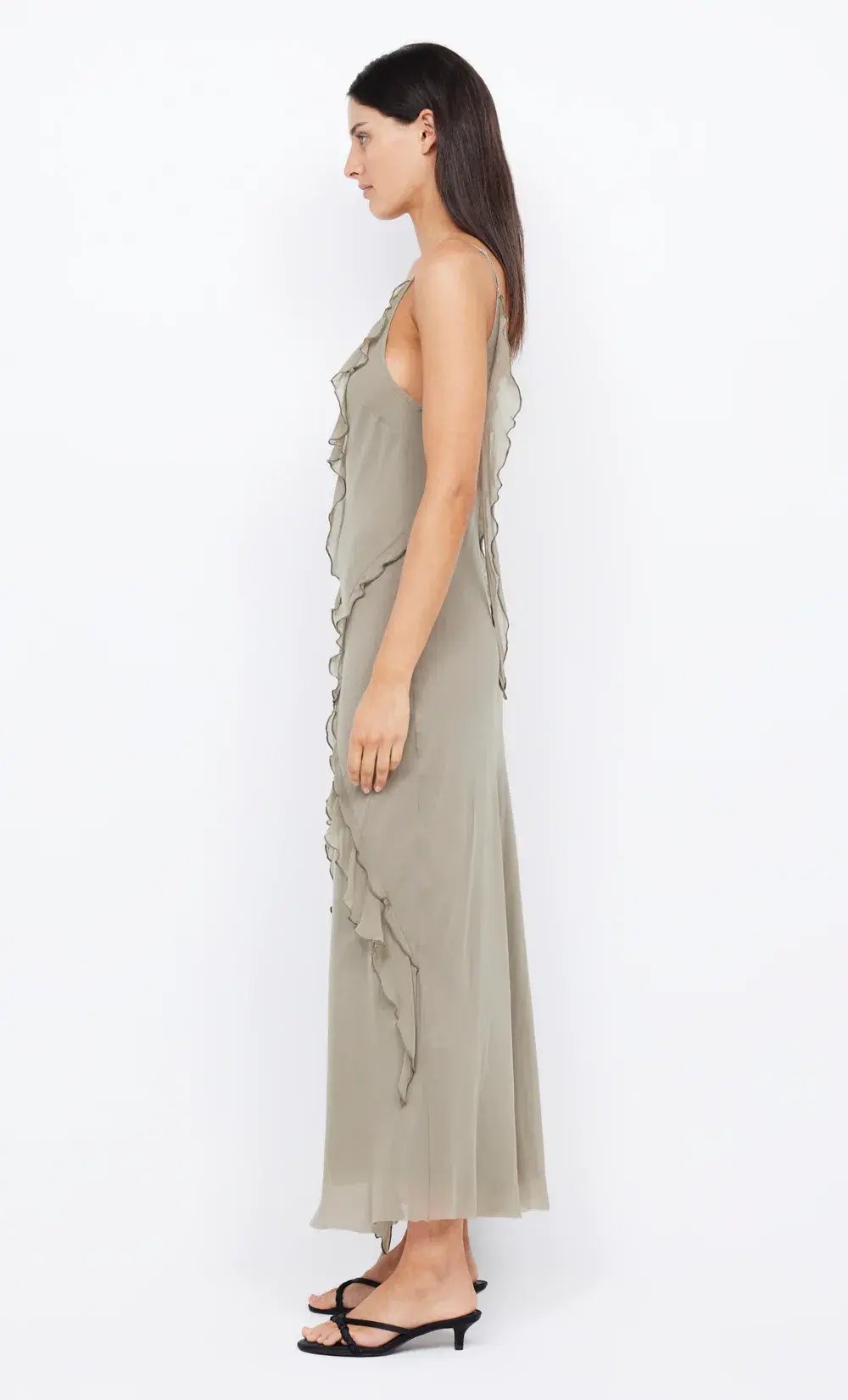 Bec and Bridge Gabriel Frill Maxi in Sage Green Size AU 6 photo 3