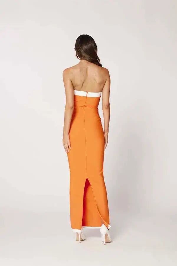 Bianca & Bridgett Ashley Midi Dress Orange Size 6 photo 4