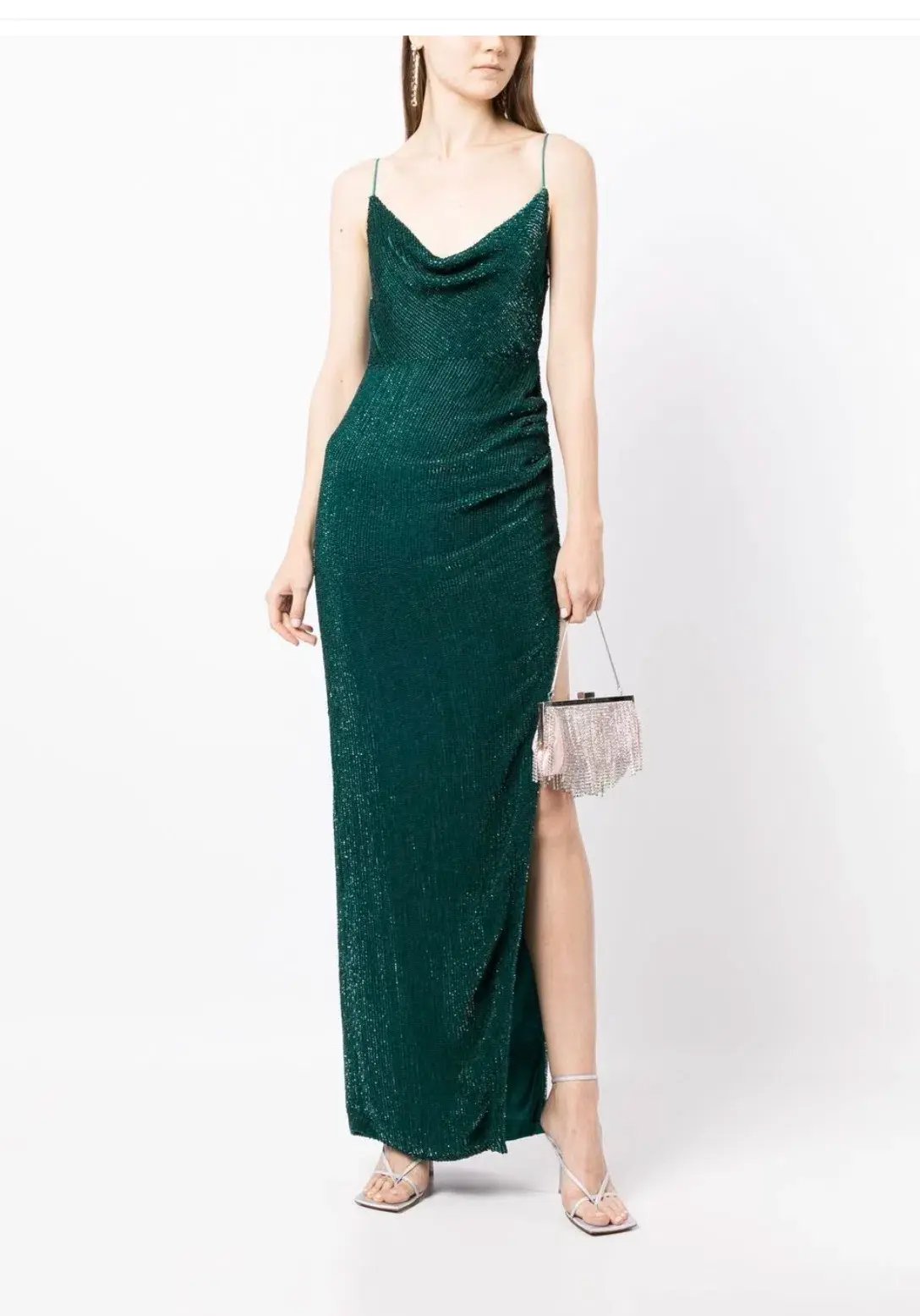 Retrofete Katya Dress Emerald Green Sequin Size AU 8 photo 3