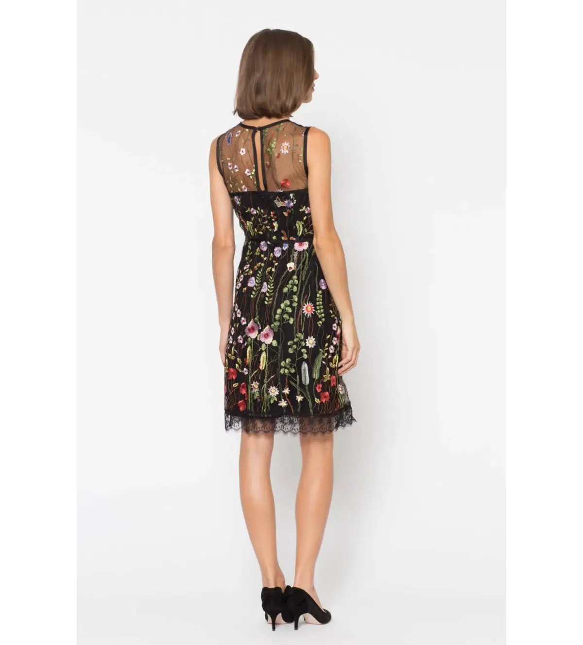 Alannah Hill Over The Prairie Knee-Length Dress Black Floral Size AU 8 photo 2