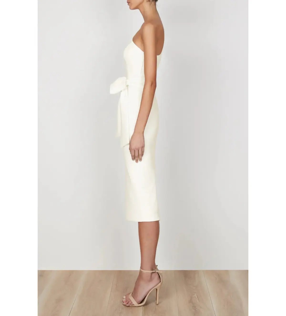 Shona Joy Lucy One Shoulder Midi Dress Ivory Size AU 8 photo 2