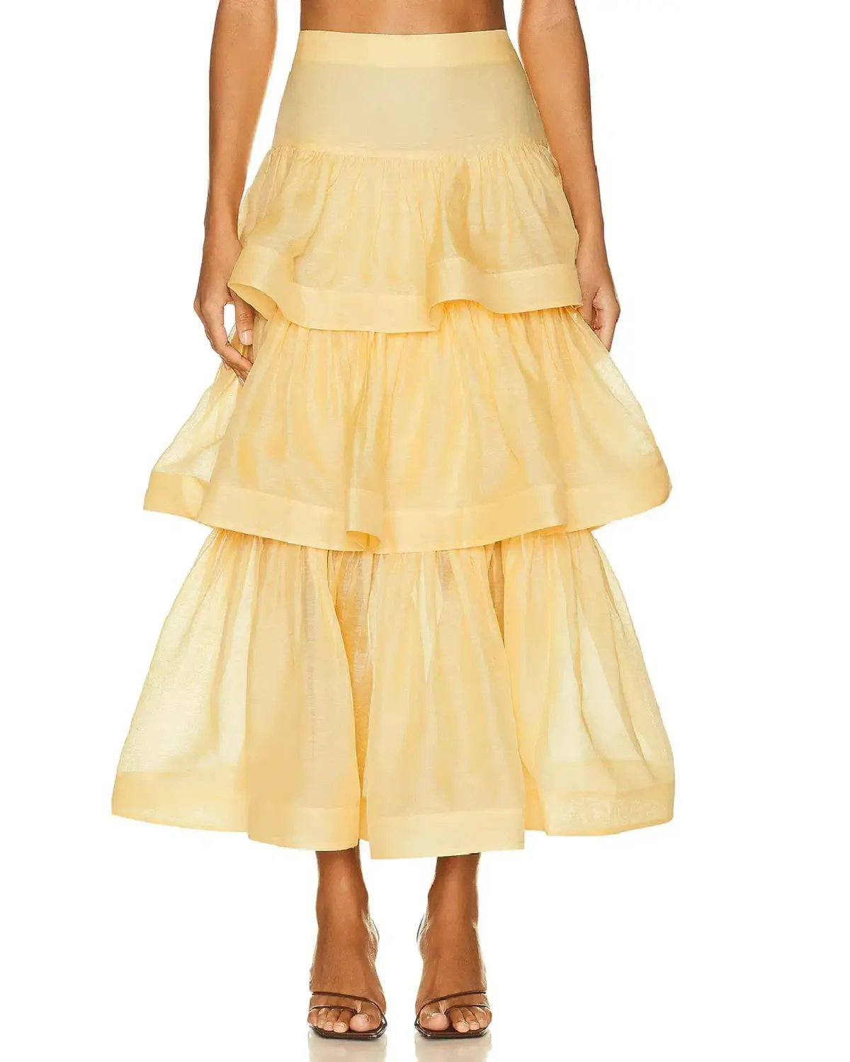 Zimmerman Coaster Bralette and Tiered Skirt Yellow Size 0P / AU 6 photo 3
