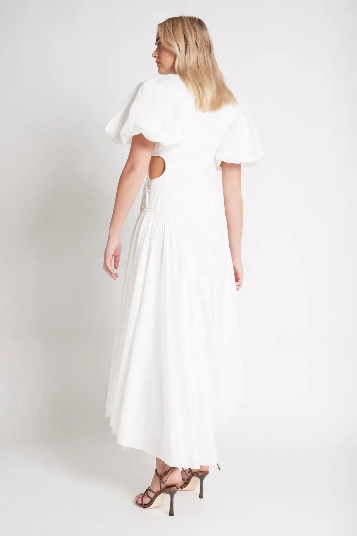 Aje Siren Drawstring Midi Dress Ivory Size 10 photo 4