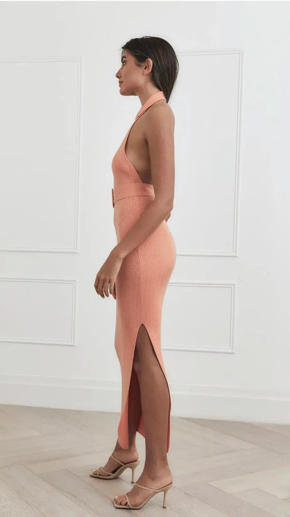 San Sloane Drake Midi Dress Peach Size 8 photo 3