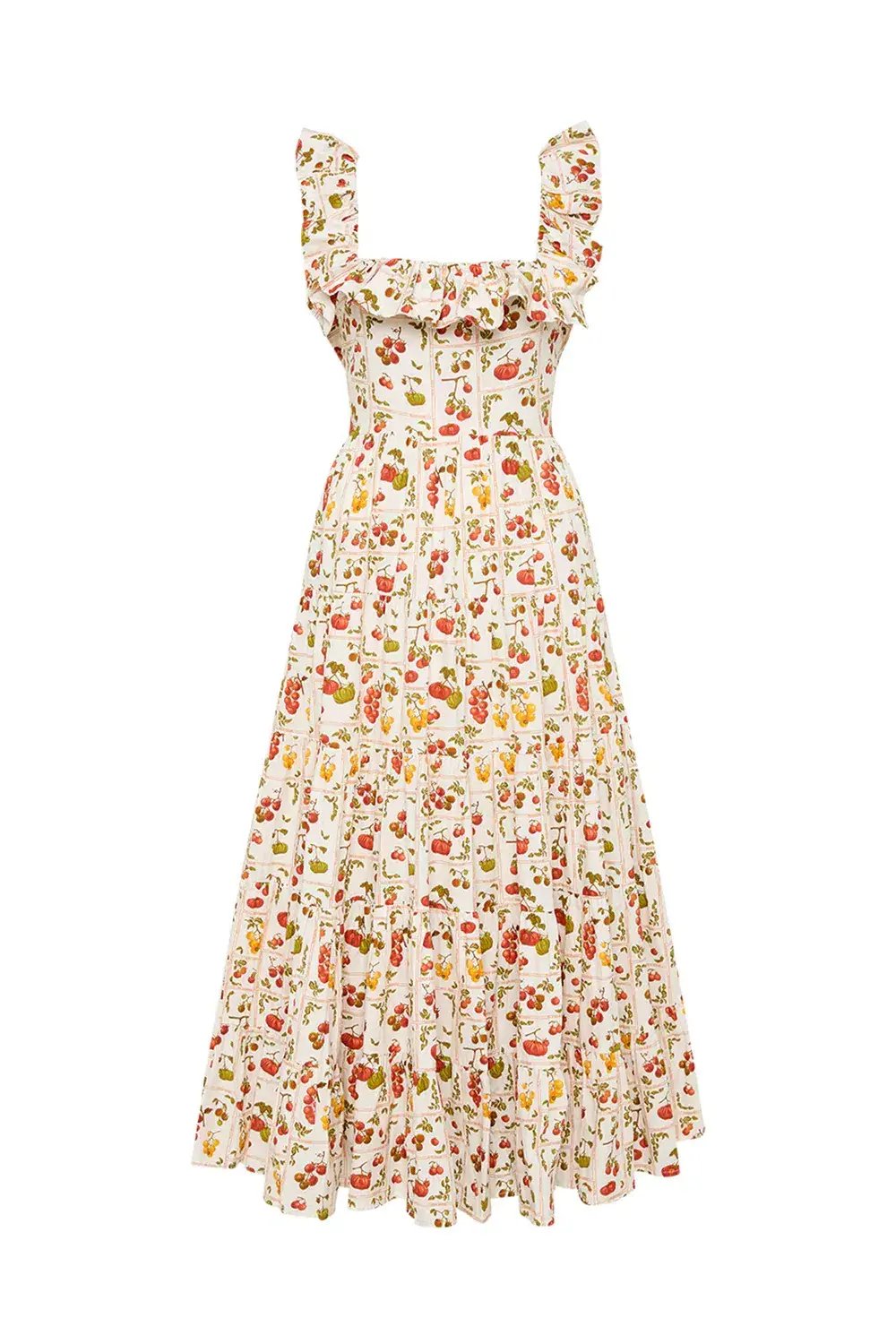 Palm Noosa Leon Midi Dress in Tomato Tiles Print Size 12 photo 4