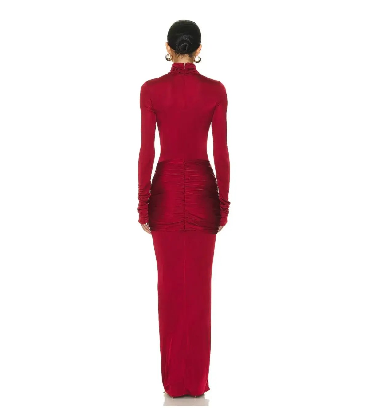 Helsa Slinky Jersey Sarong Maxi Dress in Samba Red Size 8 photo 2