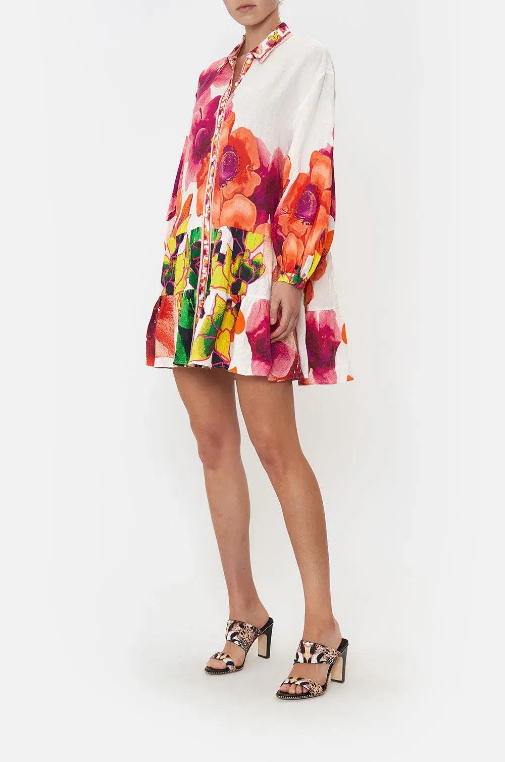 Camilla Pretty As A Poppy Tiered Shirt Dress Size L / AU 14 photo 2