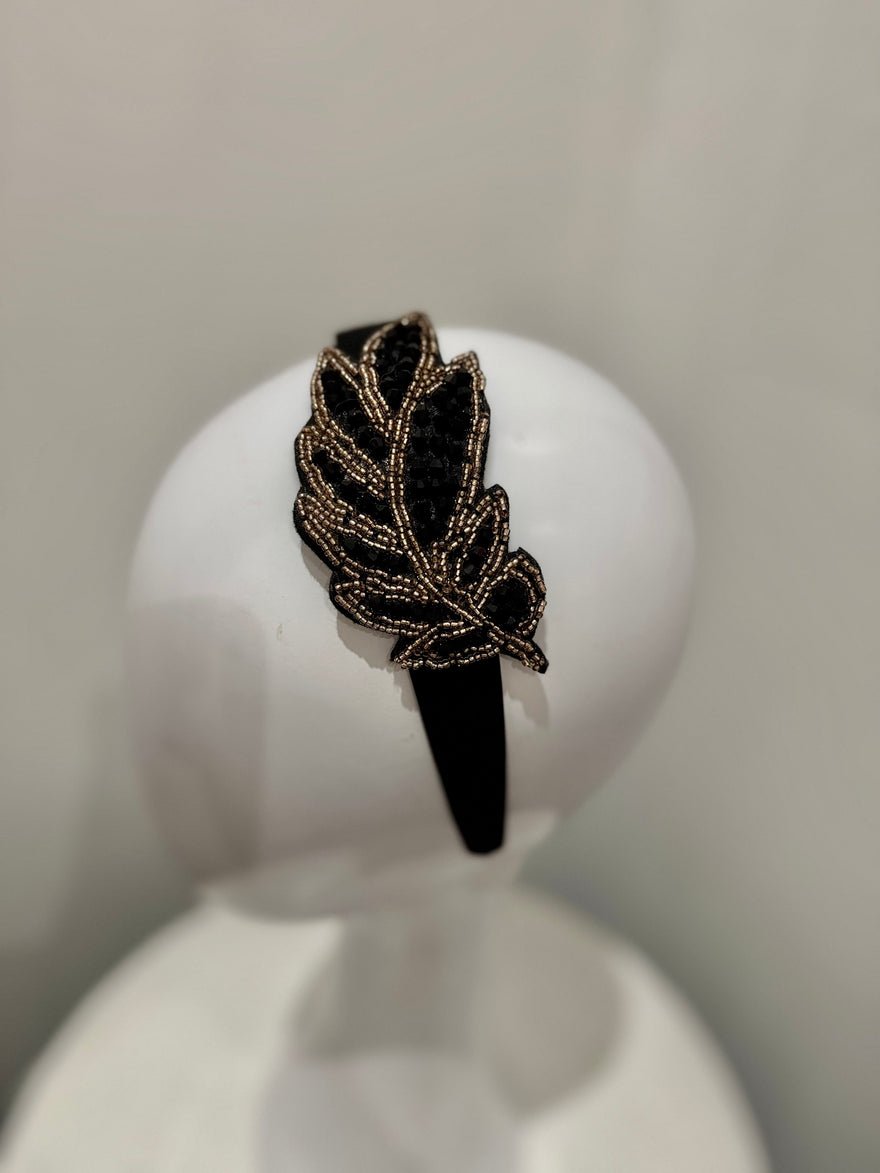 Vintage Wendy Scully  Beaded Leaf Headband photo 2