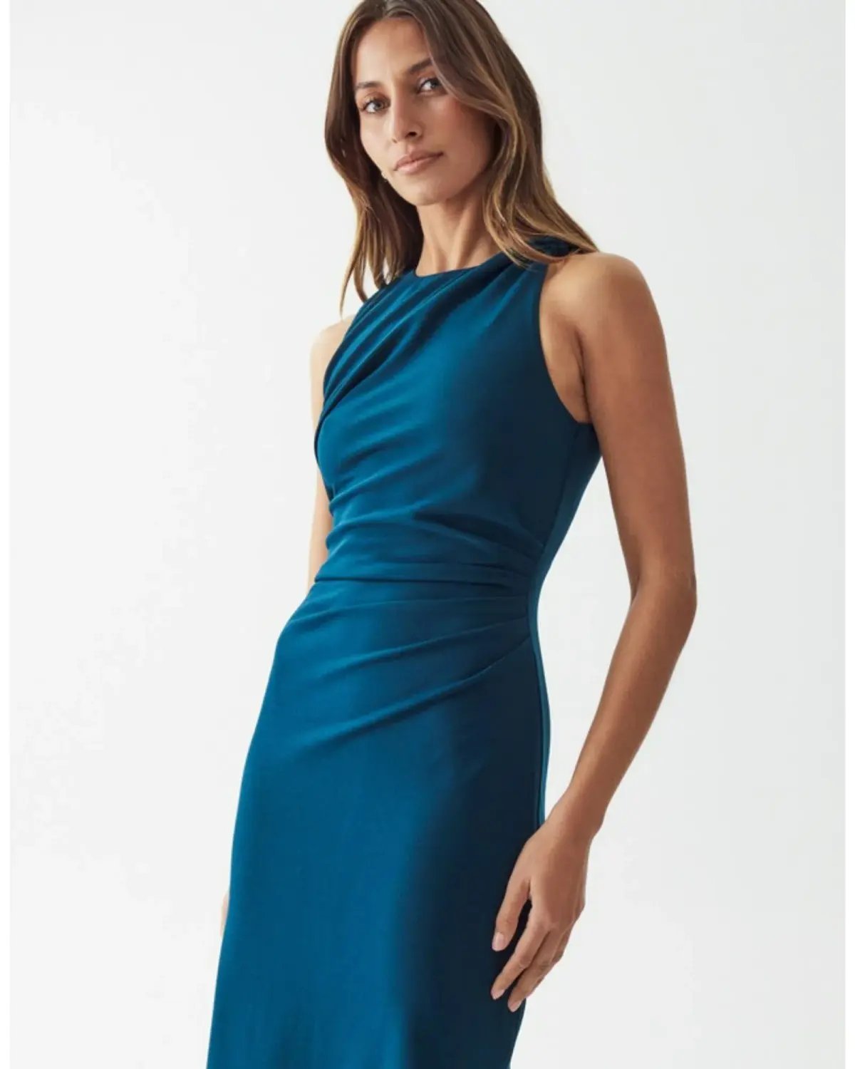 Calia Collection Damiana Midi Dress Teal Size AU 8 photo 3