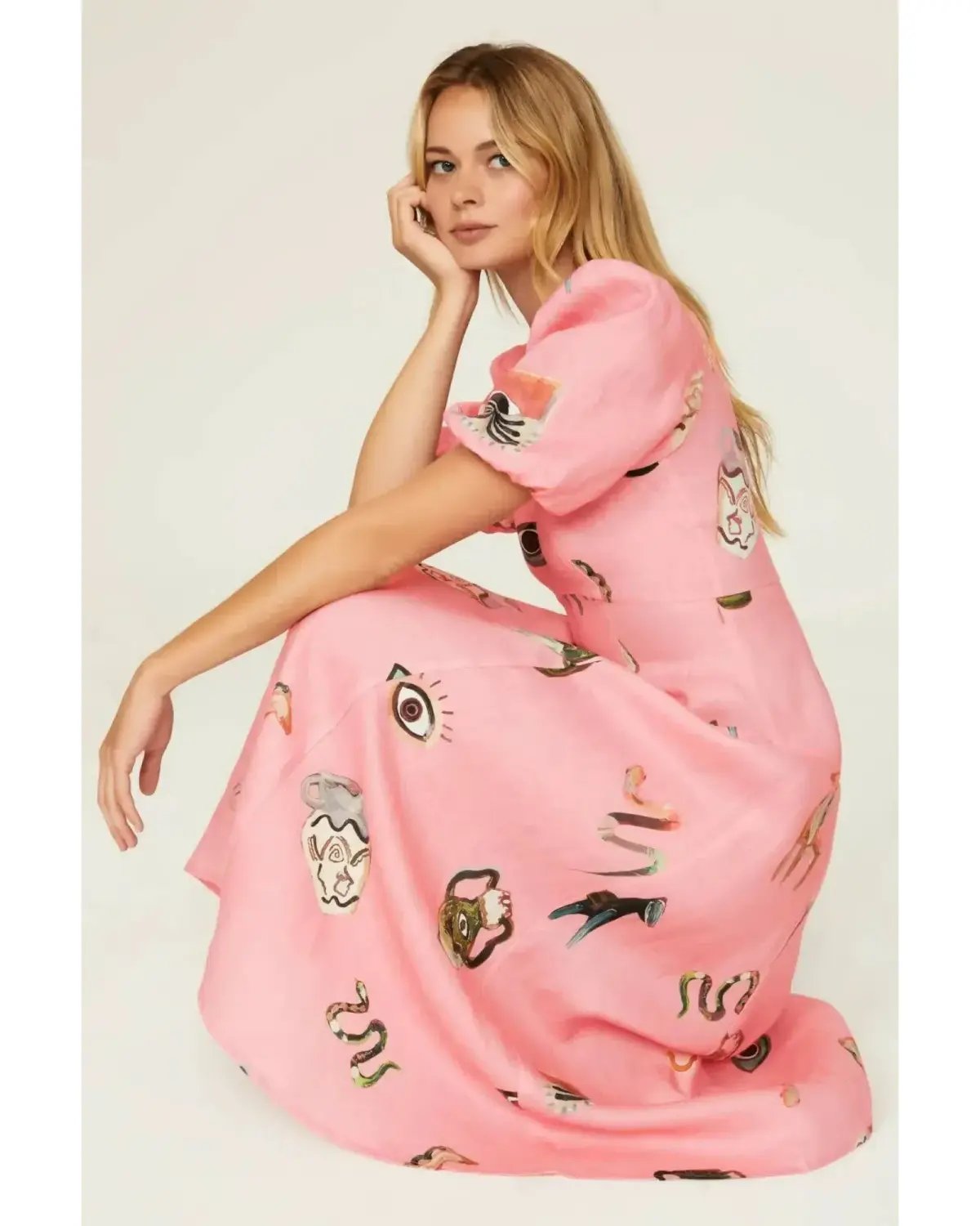 Alemais Cleo Midi Dress Pink Size AU 14 photo 2