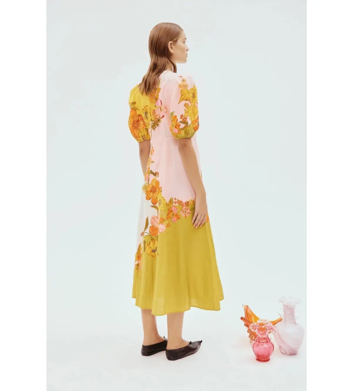 Alemais Silas Midi Dress Floral Size AU 10 photo 3