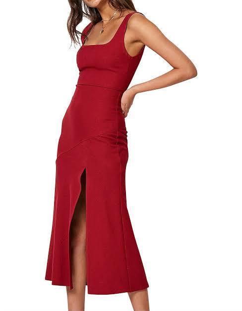 Bec and Bridge Schiffer Midi Dress Red Size 8 photo 2