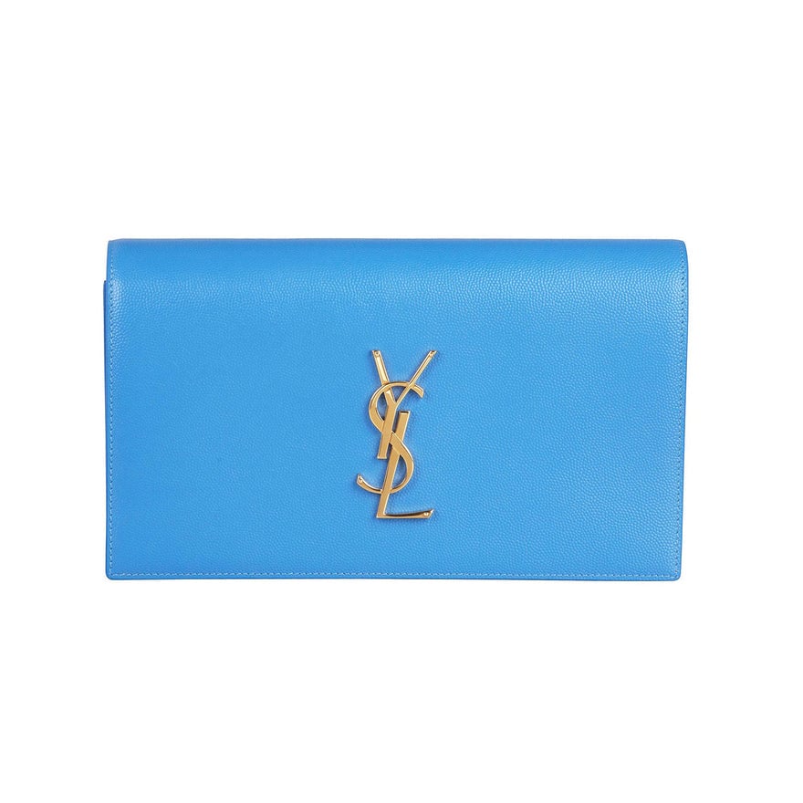 Saint Laurent Sky Blue Classic Kate Monogram Clutch photo 2