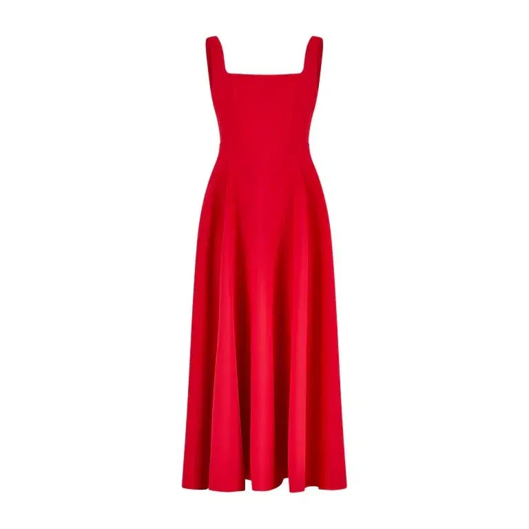 Odd Muse The Ultimate Muse High Waist Square Neck Midi Dress Red Size 10 photo 4