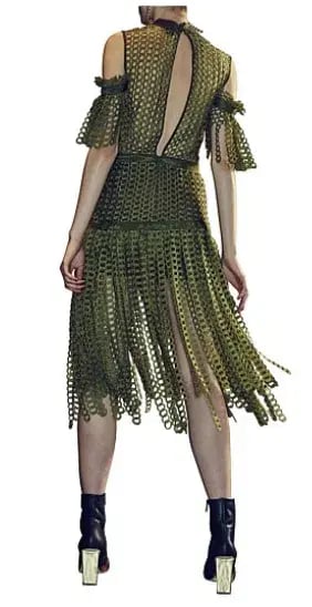 Romance Was Born Link Garden Dress in Khaki Green Size 6 photo 3
