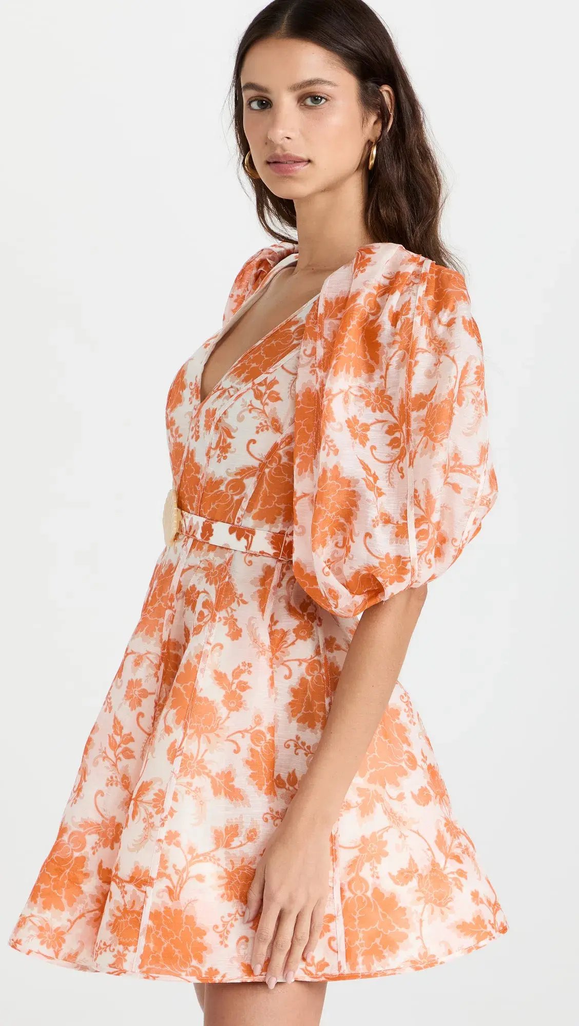 Zimmermann Postcard Puff Sleeve Mini Dress Floral Size 1 / Au 10 photo 3