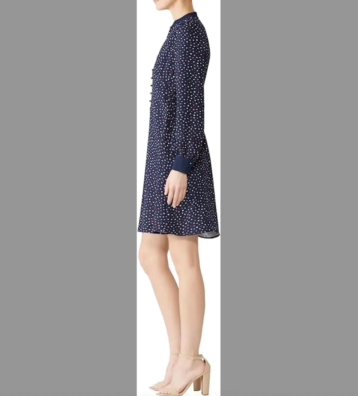 Kate Spade New York Lips Crepe Long Sleeve Mini Dress in Navy Blue Size 6 photo 4