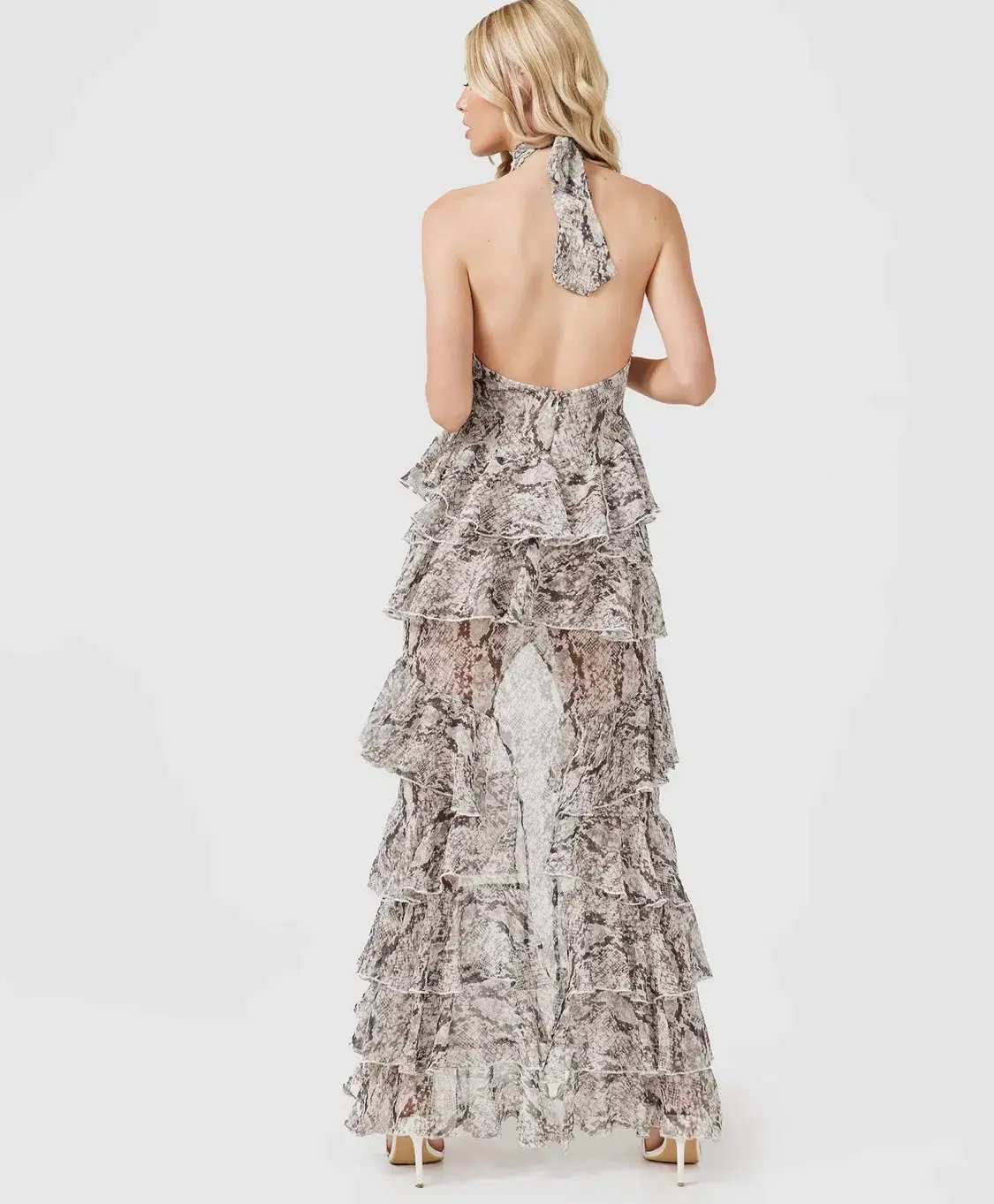 Derma Department Oscar Maxi Dress Snakeskin XS/6 photo 4