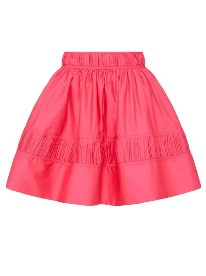 Aje Pepper Ruched Crop Bodice Size 14 & Calder Mini Skirt Size 12 Set Rouge Pink photo 7