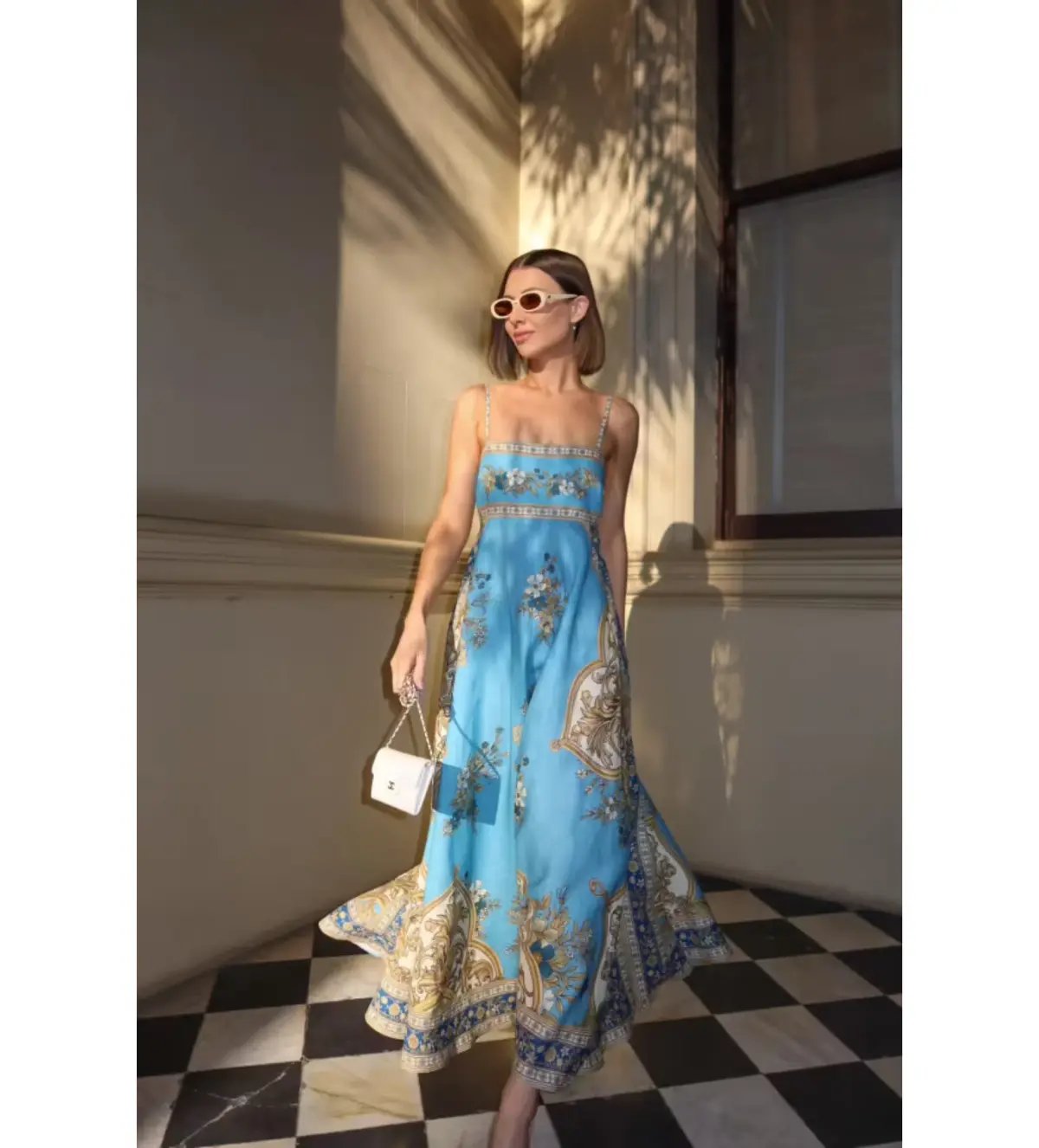 Alemais x La Sirena Exclusive Cassie Midi Sundress Blue Floral Size AU 14 photo 2