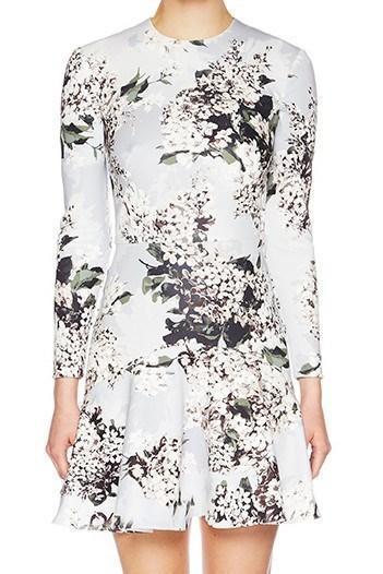 Lover Rosemary Scuba Dress Grey Floral Size 6 photo 2