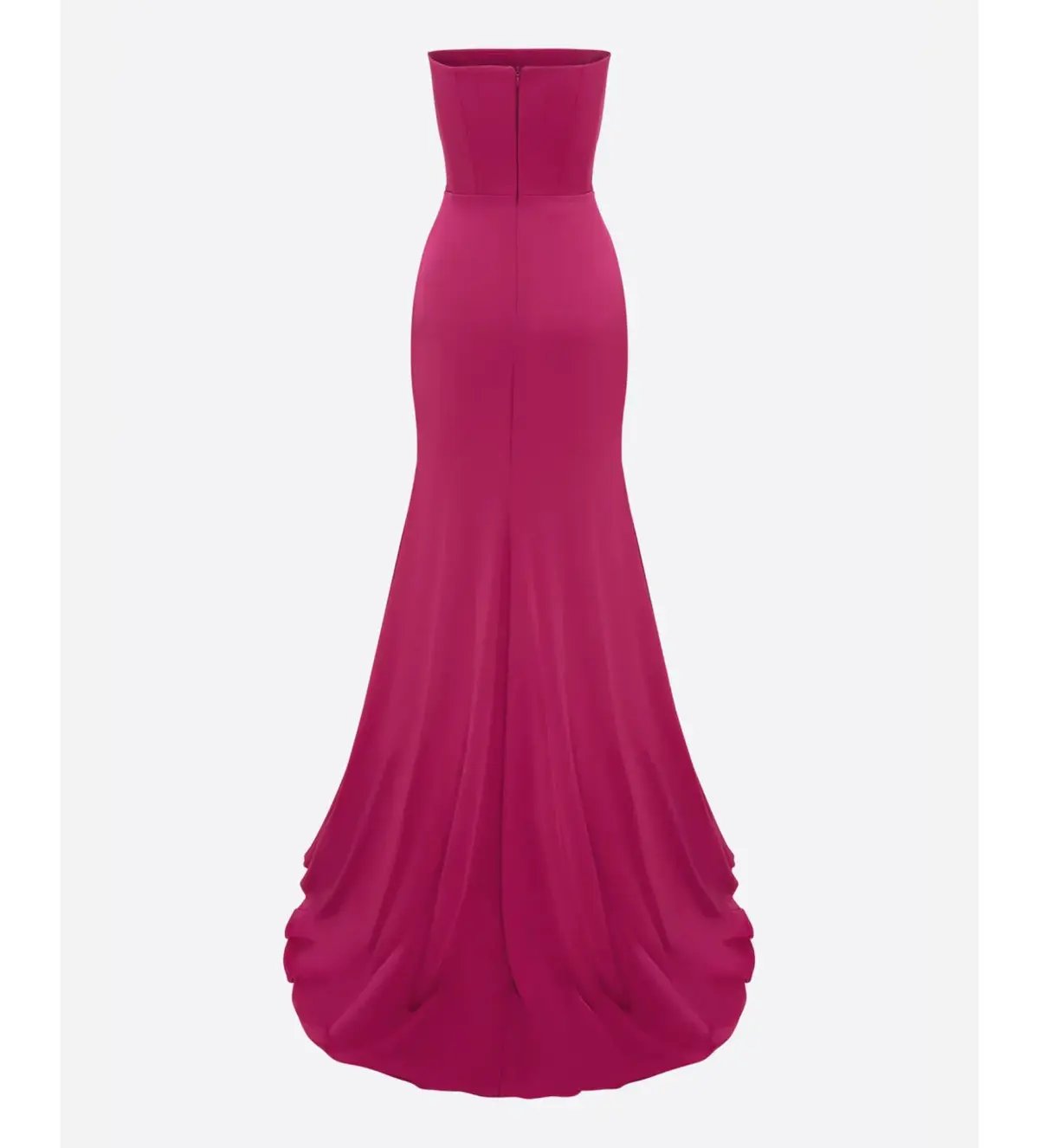 Alex Perry Strapless Gathered Drape Gown in Satin Crepe Raspberry Size AU 6 photo 5