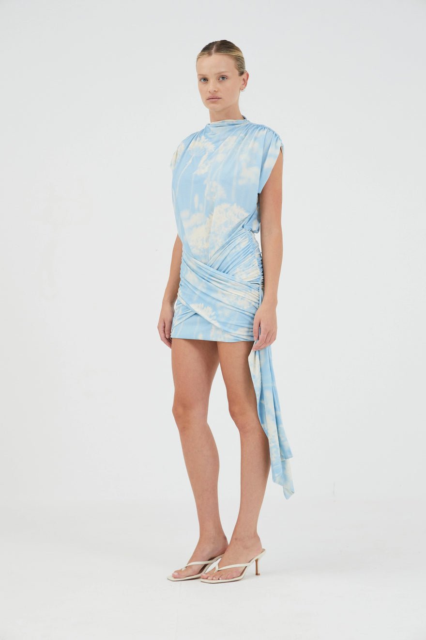 Third Form Aura Draped Mini Dress - Floral Illusion photo 3