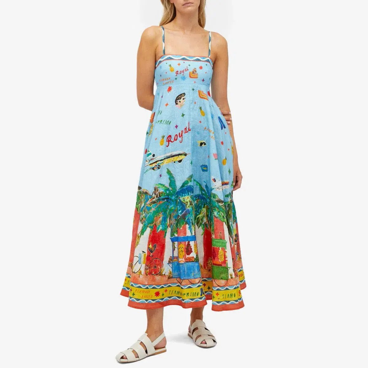 ALEMAIS All Aboard Midi Sundress Size 10 Au photo 9
