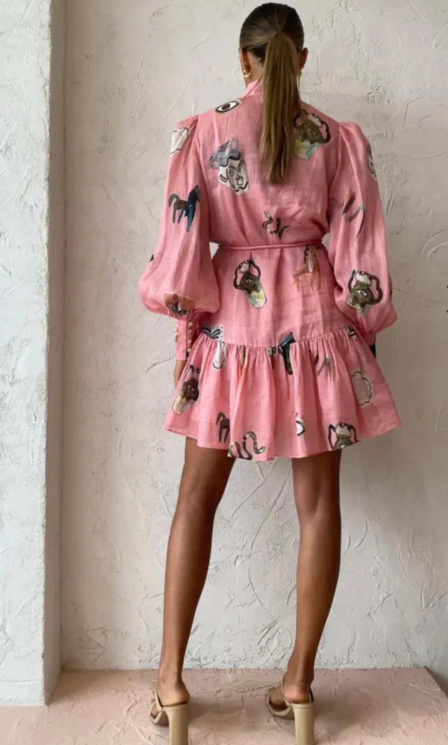 Alemais Cleo Smock Mini Dress Pink Size 14 photo 5
