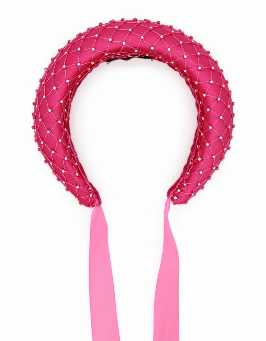 Morgan & Taylor Rita Headpiece, Hot Pink photo 2