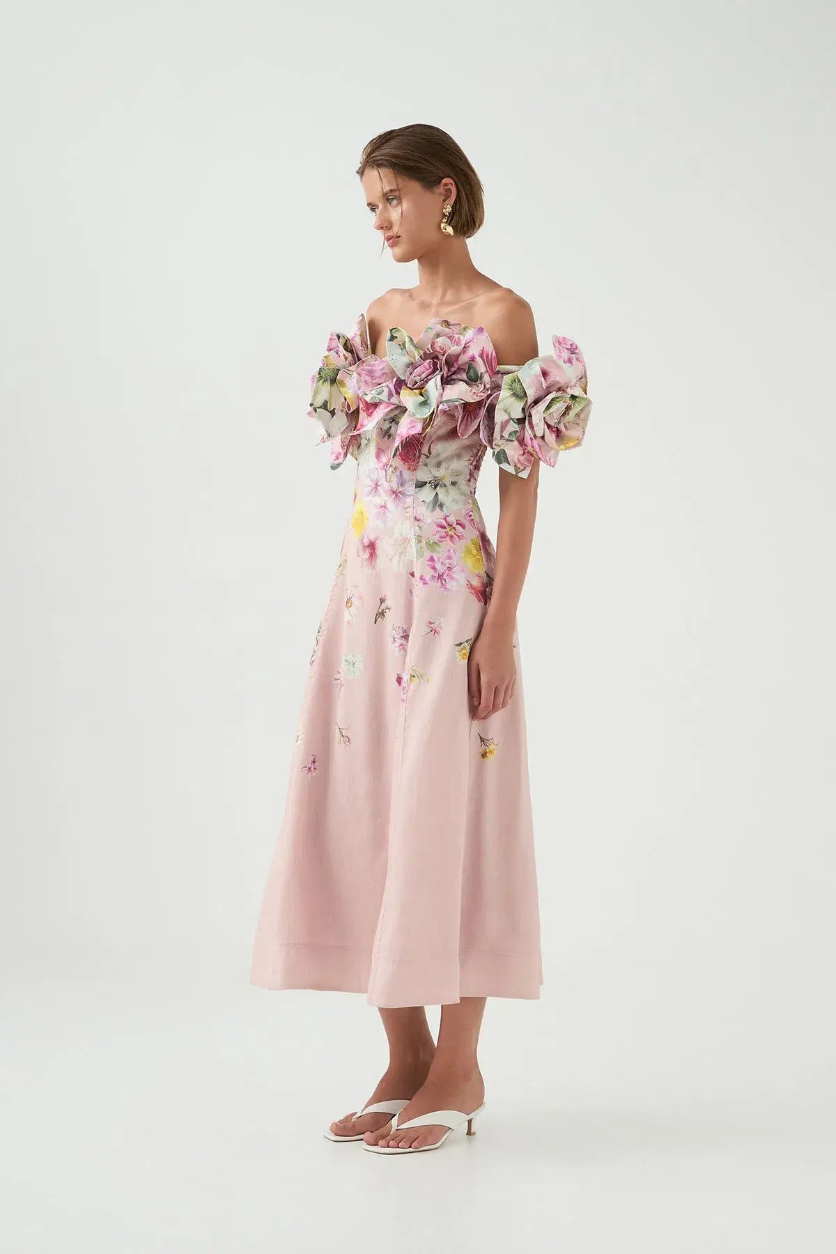 Aje Misha Maxi Dress Floral Pink Size 10 photo 5