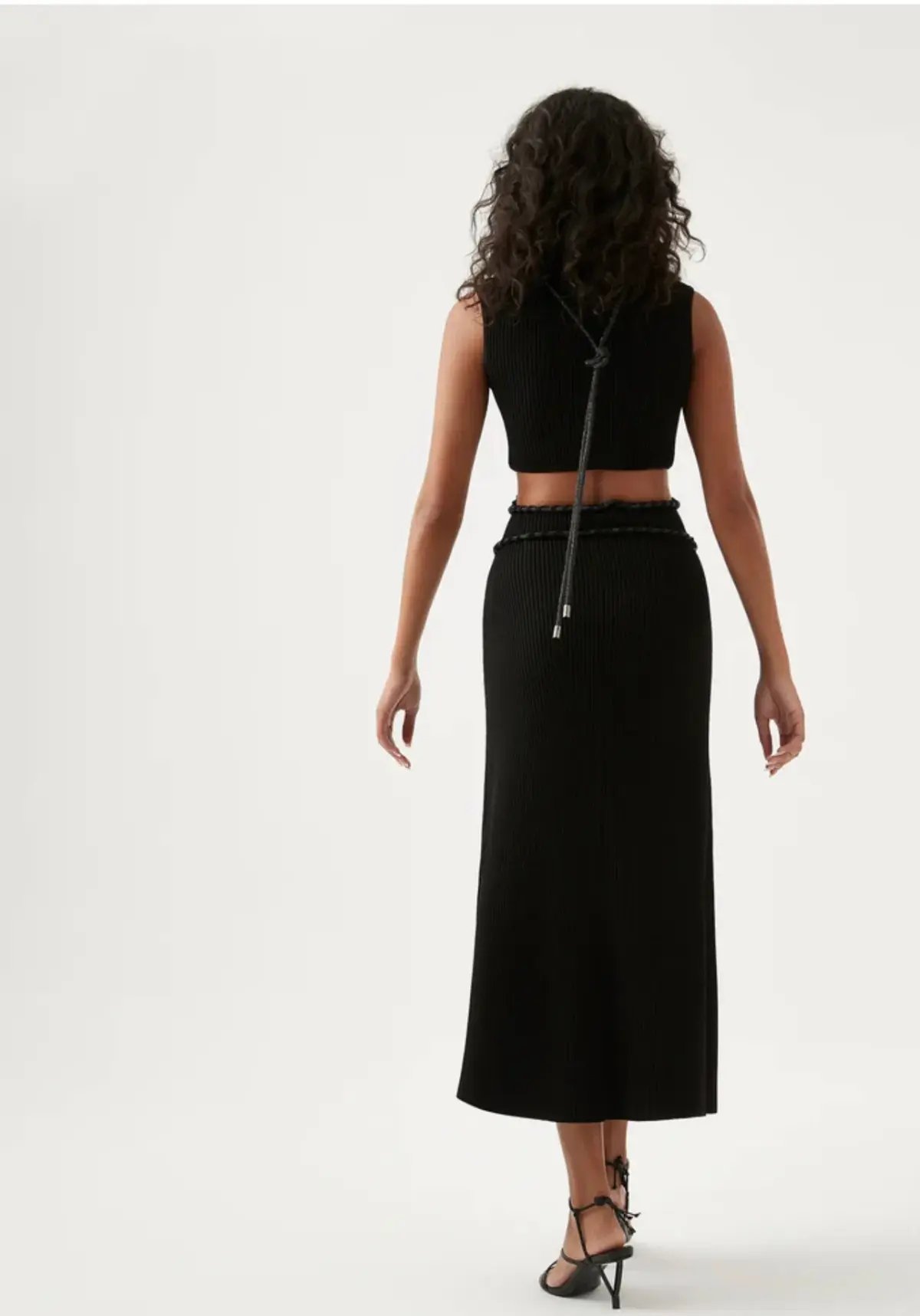 Aje Arp Cut Out Knit Midi Dress Black Size AU 12 photo 4