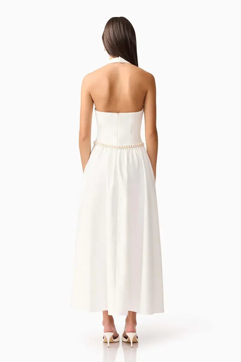 Elliatt Hester Halter Gown in White Size S photo 3