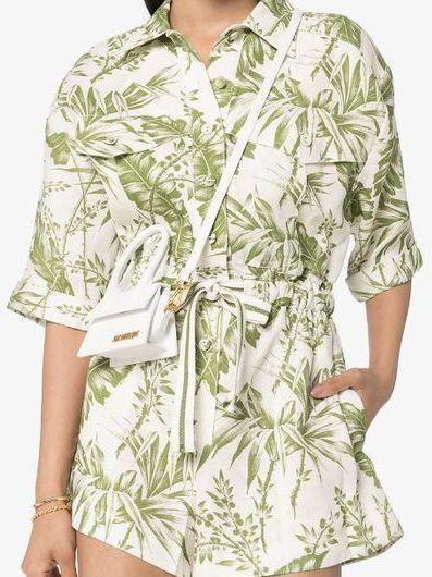Zimmermann Empire Leaf Print Playsuit Green Size 0/8 photo 3