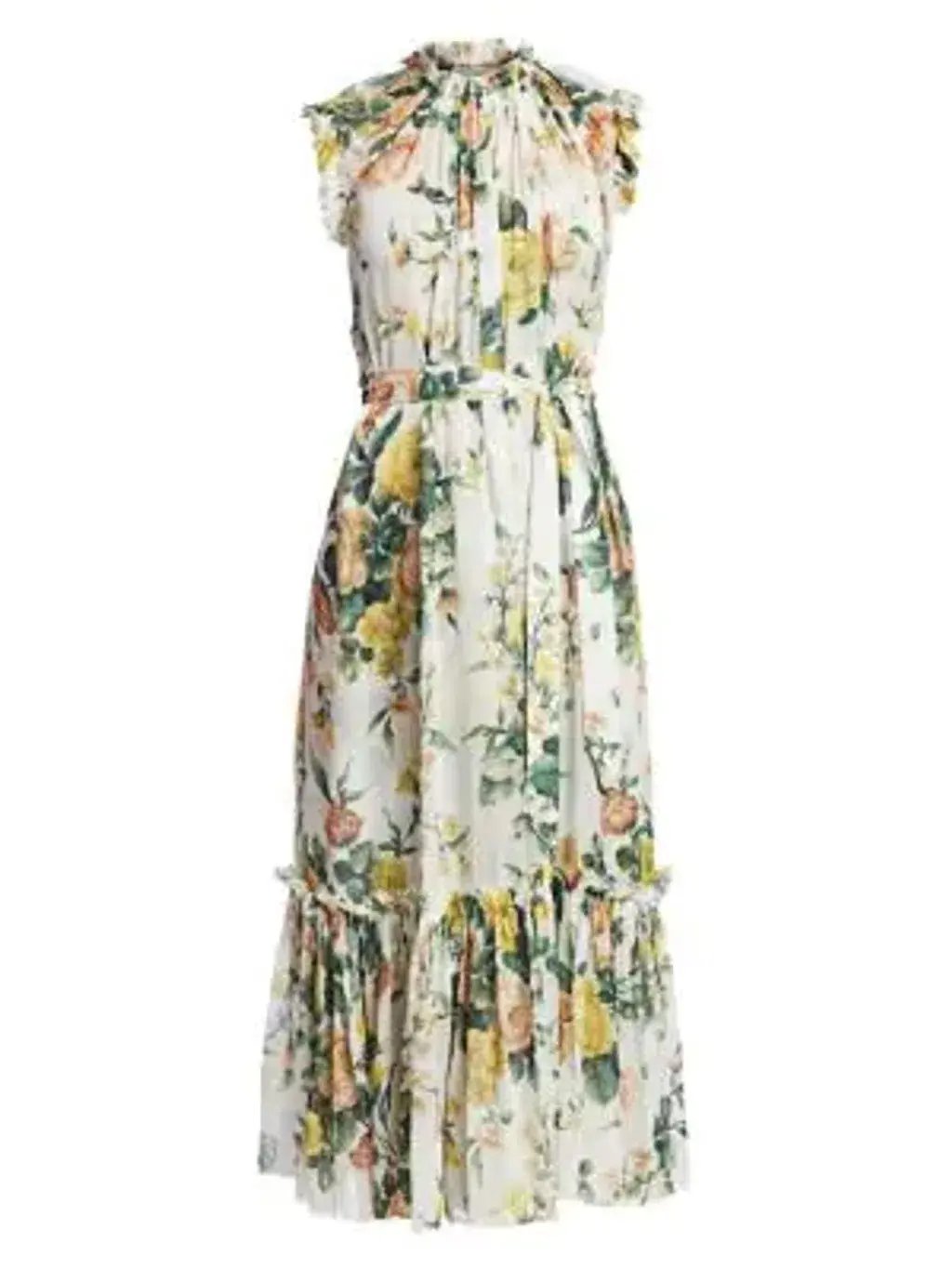 Zimmermann Zippy Frill Midi/Maxi Dress White Floral Size 2 AU 12 photo 4