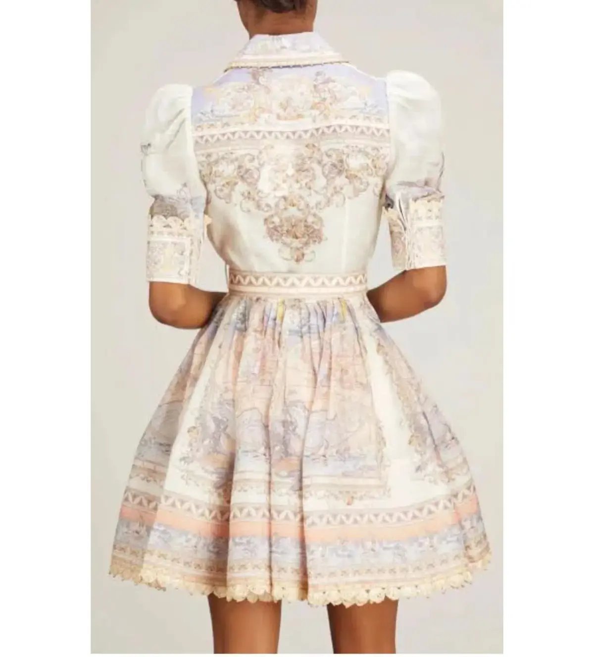 Zimmermann High Tide Mini Shirt Dress in Odyssey Print Size 2/AU 12 photo 3