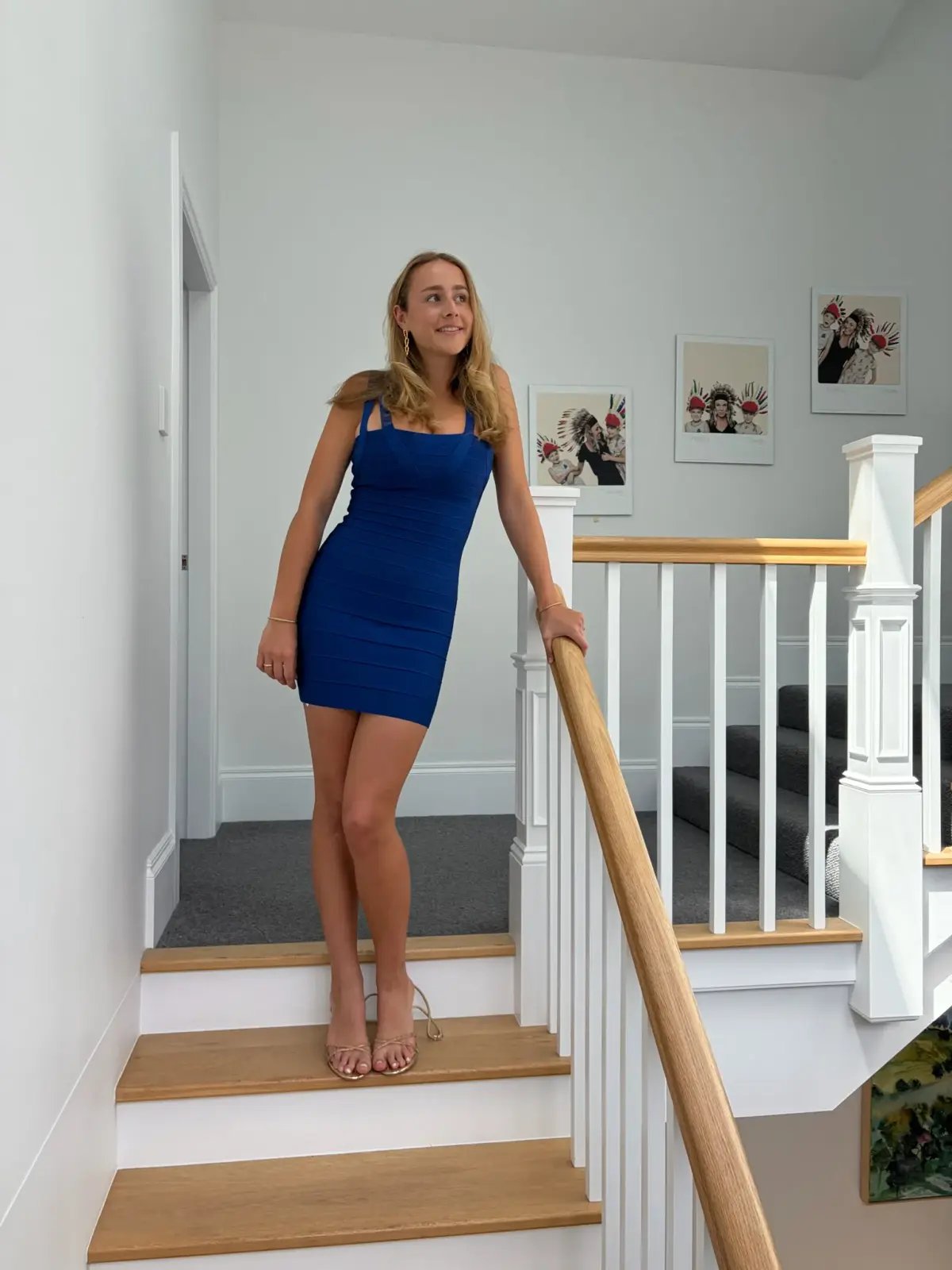 Hervé Léger Bandage Mini Dress Cobalt Blue Size S photo 2