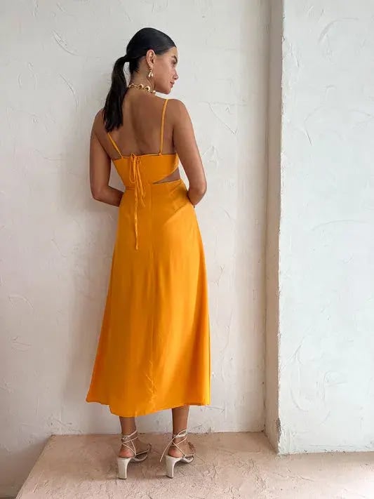 Tojha Isadora Cut Out Midi Dress In Sunset Size 10 photo 3