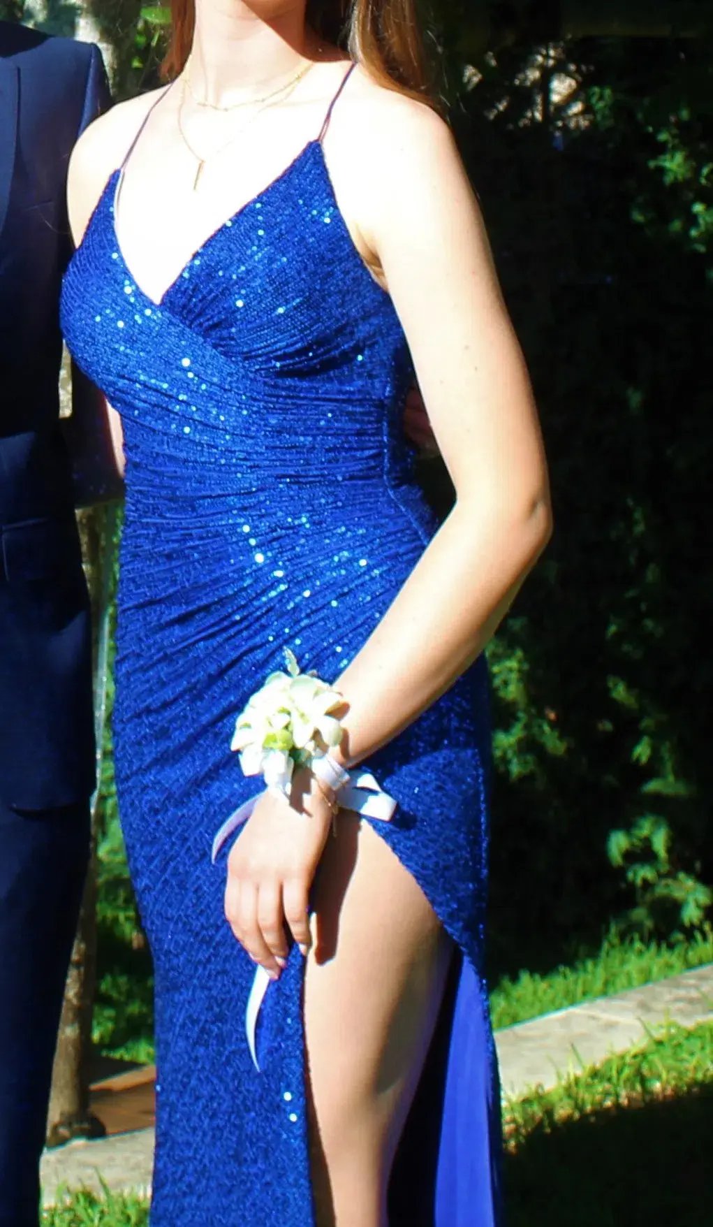Noire Couture Royal Blue Sequin Gown Size 6 photo 6