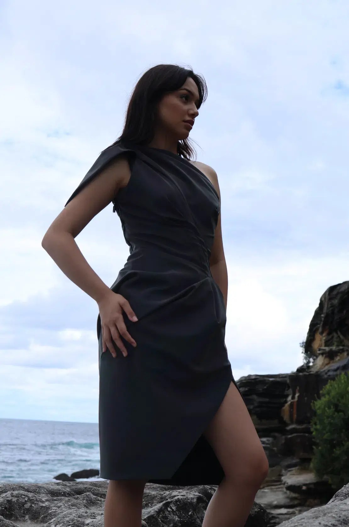 Maticevski Irridescent Draped Mini Dress Multi Size 6 photo 8