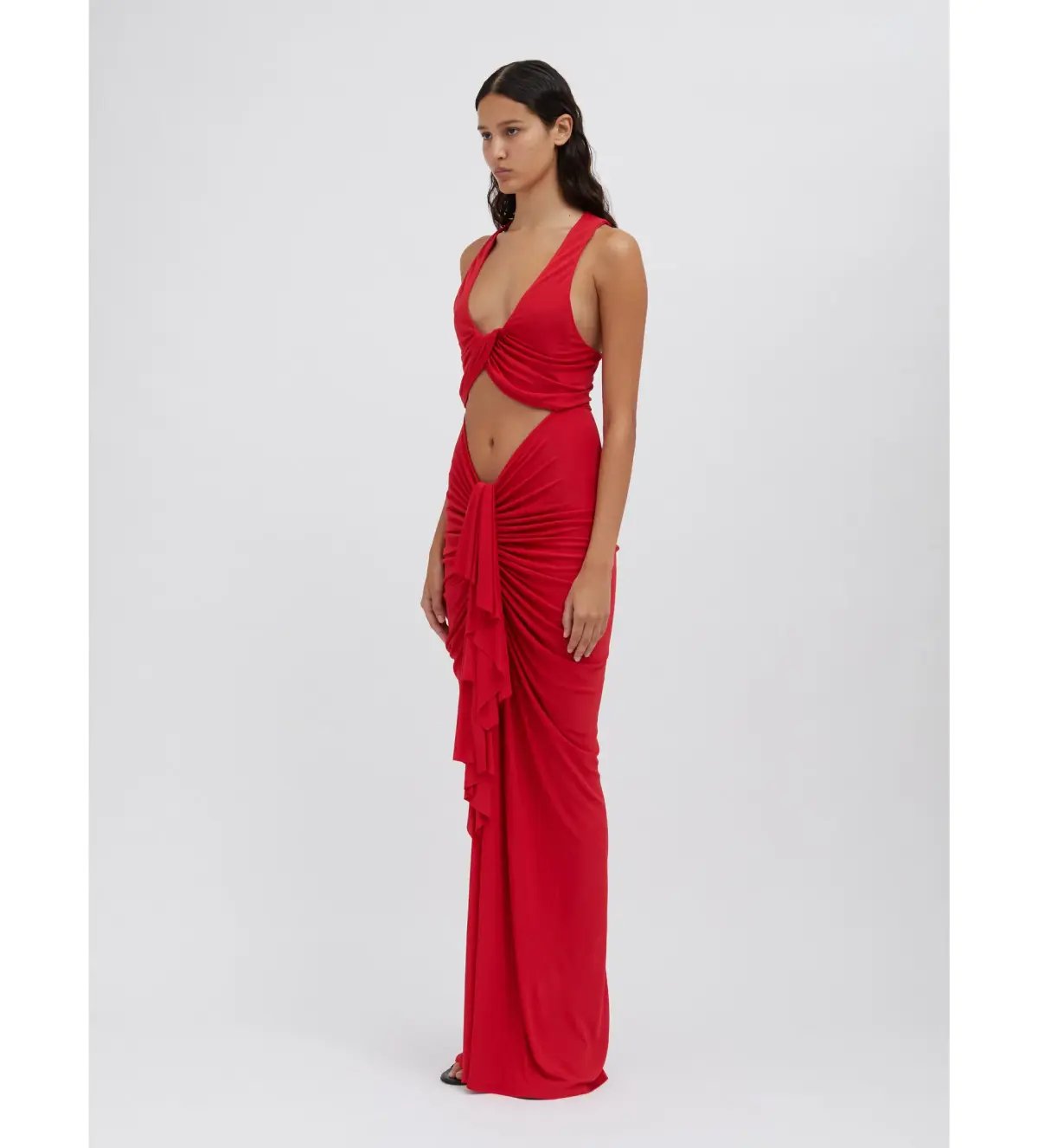 Christopher Esber Vivenda Drape Front Dress Watermelon Size 8 photo 4