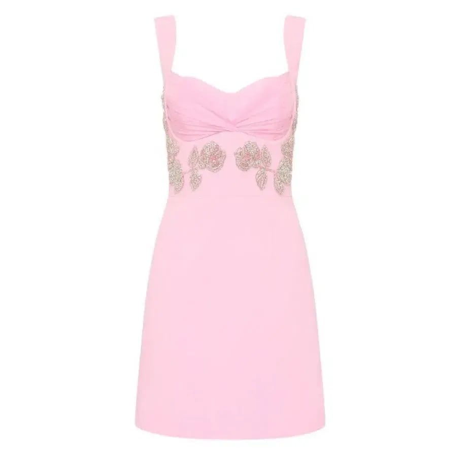 Rebecca Vallance Jenna Bustier Mini Dress Pink Size 16 photo 4