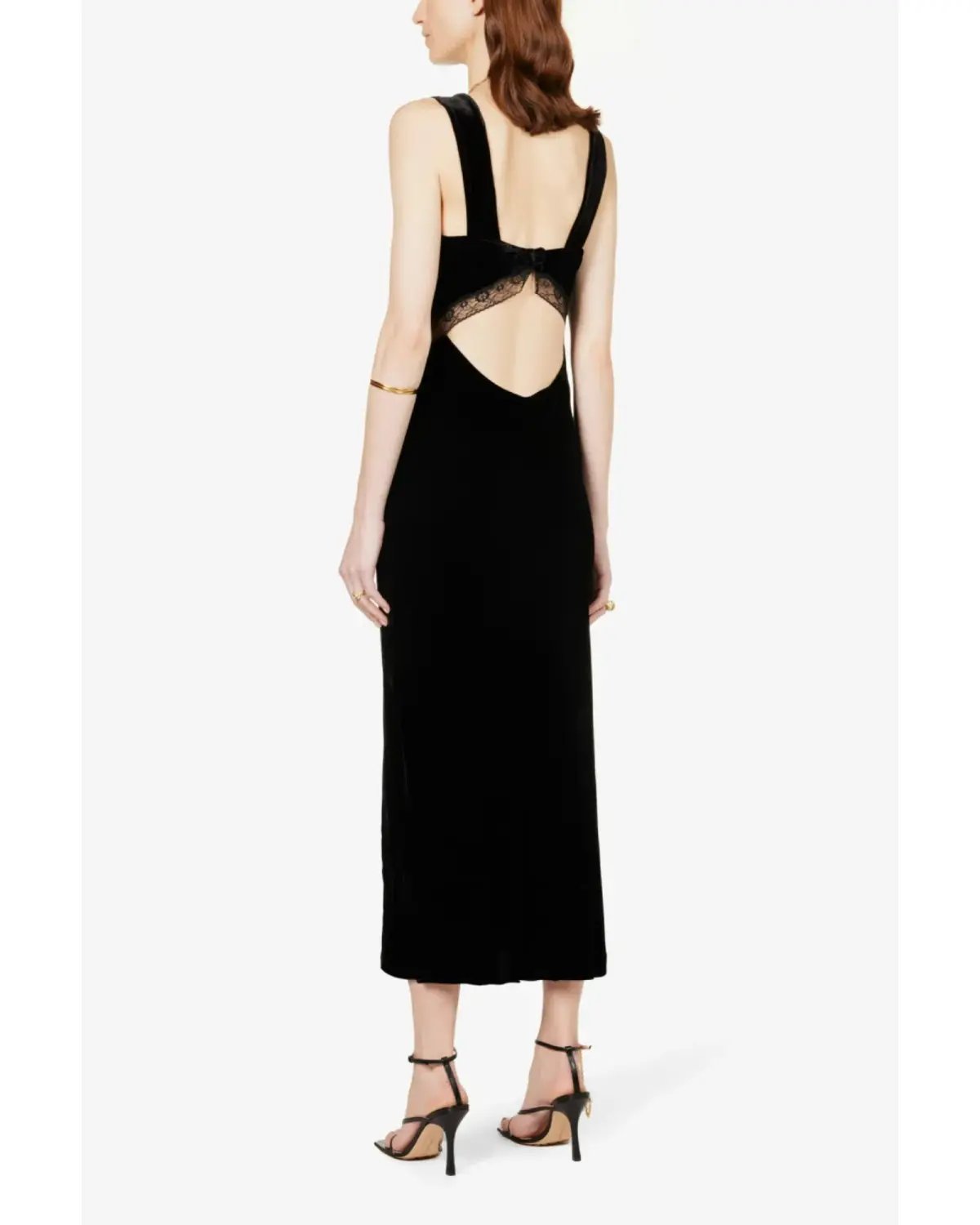 Reformation Lorenzo Midi Velvet Gown Black Size AU 10 photo 3