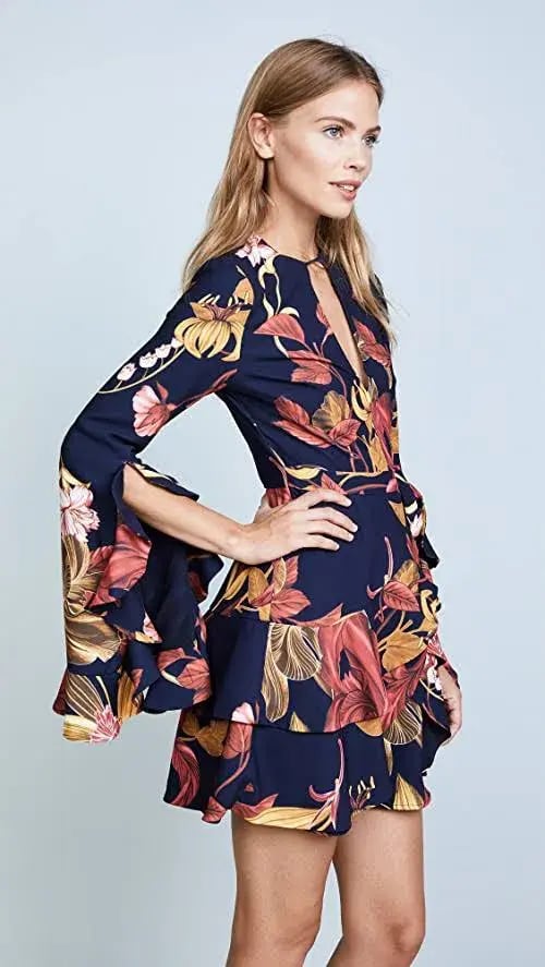 C/MEO Collective Gossamer Long Sleeve Mini Dress Floral Size S / Au 8 photo 2