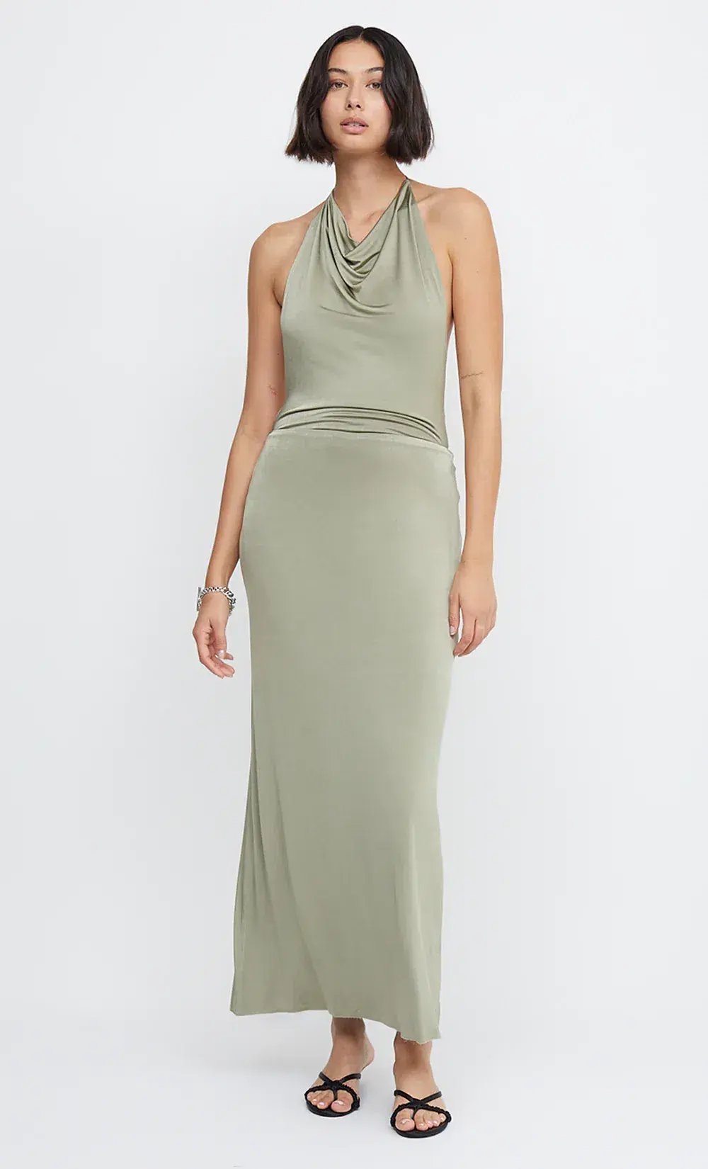 Bec & Bridge Ariel Halter Maxi Dress Green Size 8 photo 4