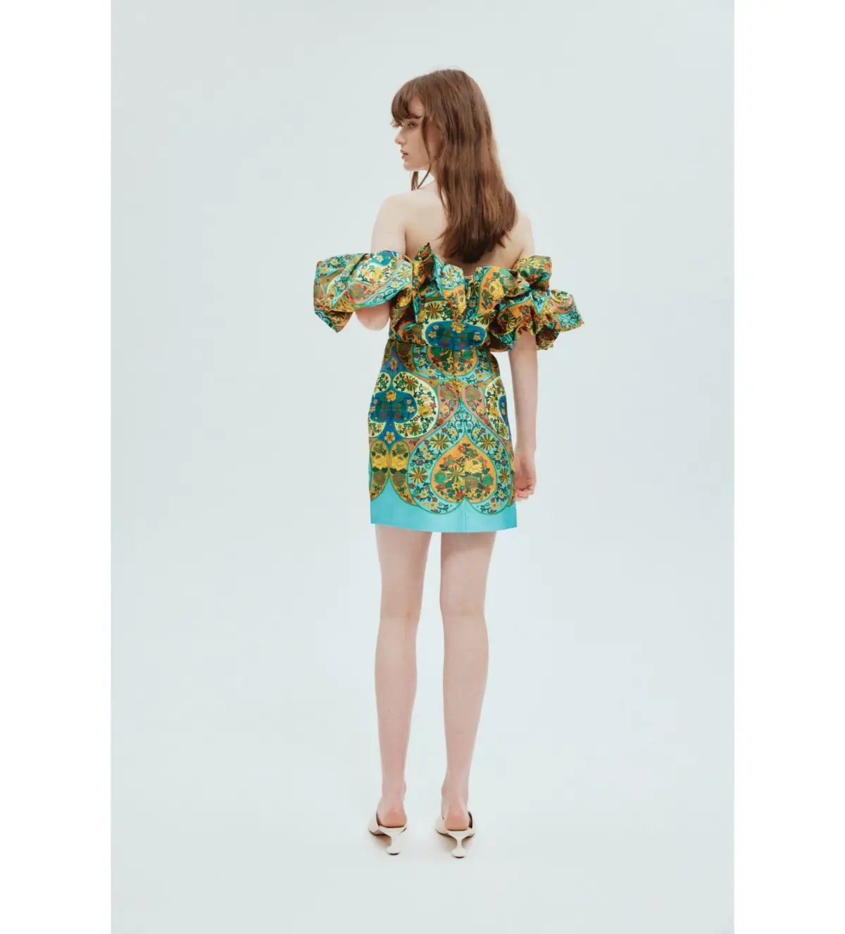 Alemais Sofie Off the Shoulder Mini Dress Print Size 10 photo 2