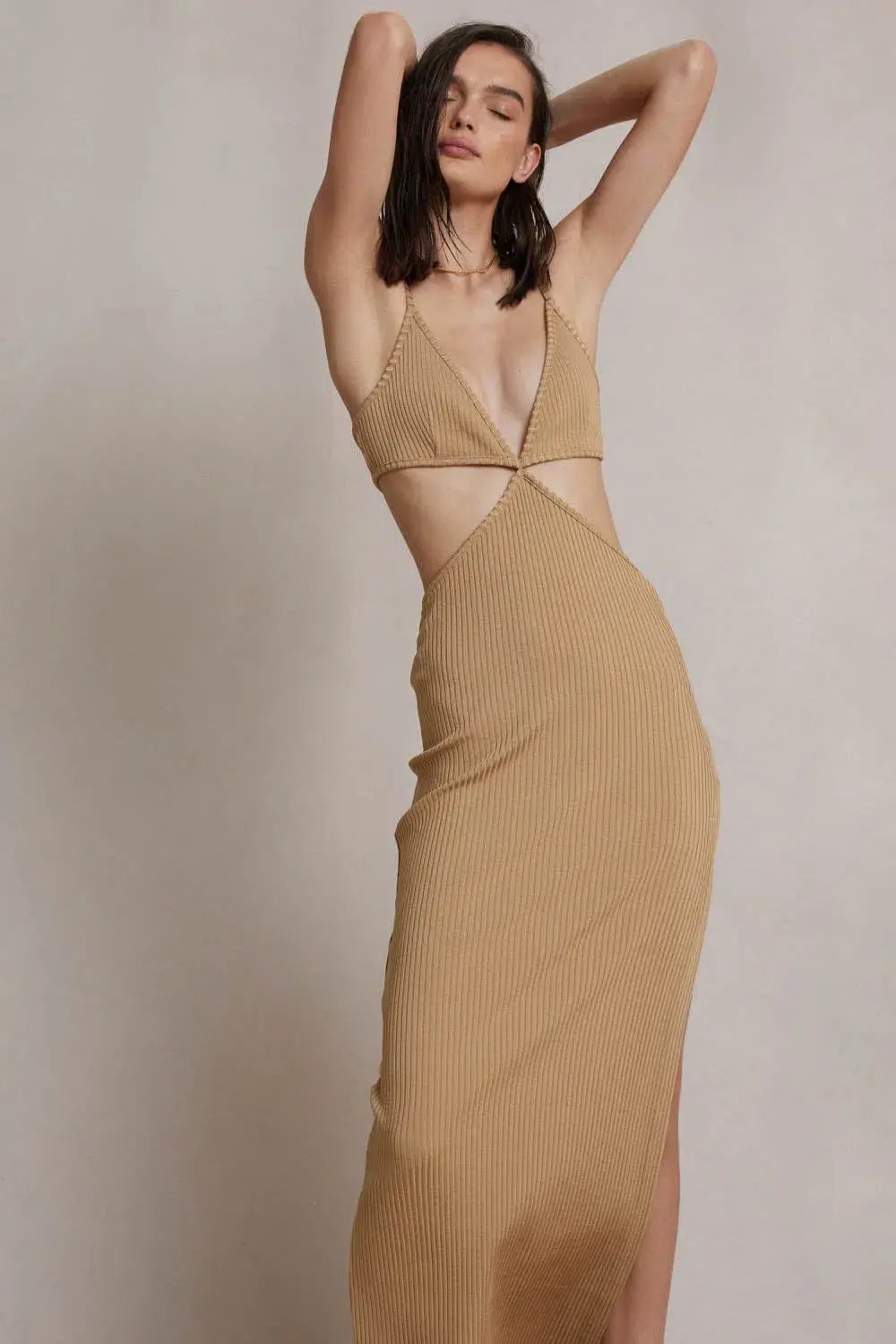 Bec & Bridge Selene V Maxi Dress Camel Size 12 photo 3