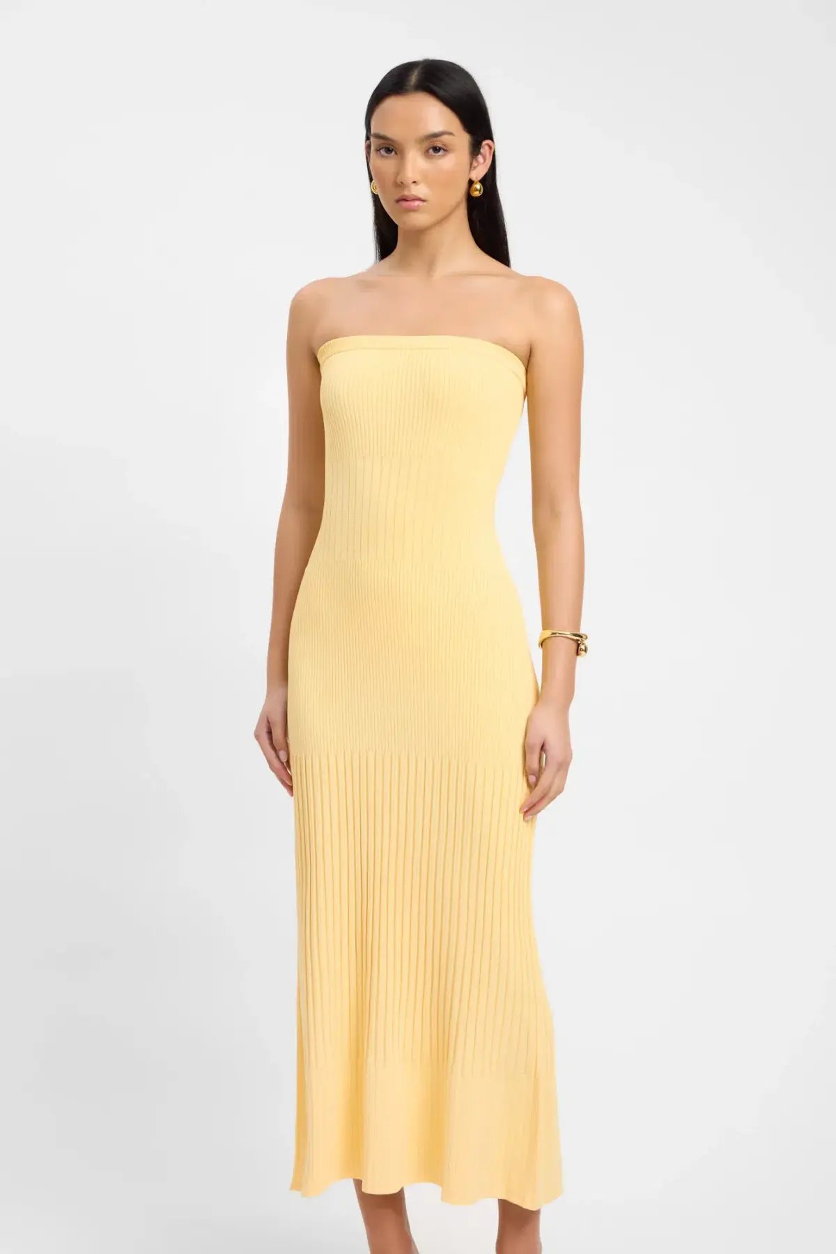 Kookai Serah Strapless Dress Lemon Meringue Yellow Size 34 / AU 6 photo 2